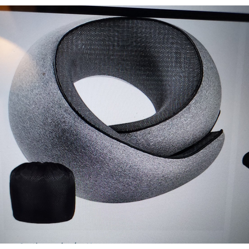 Neck Pillow Airplane 100% Pure Memory Foam Travel Neck Pillow Neck Support Gray